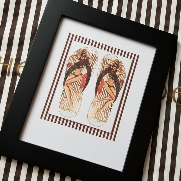 ❗Authentic Henri Bendel Store Display Art Bendel Girl on Black Frame❗ - Picture 2 of 9